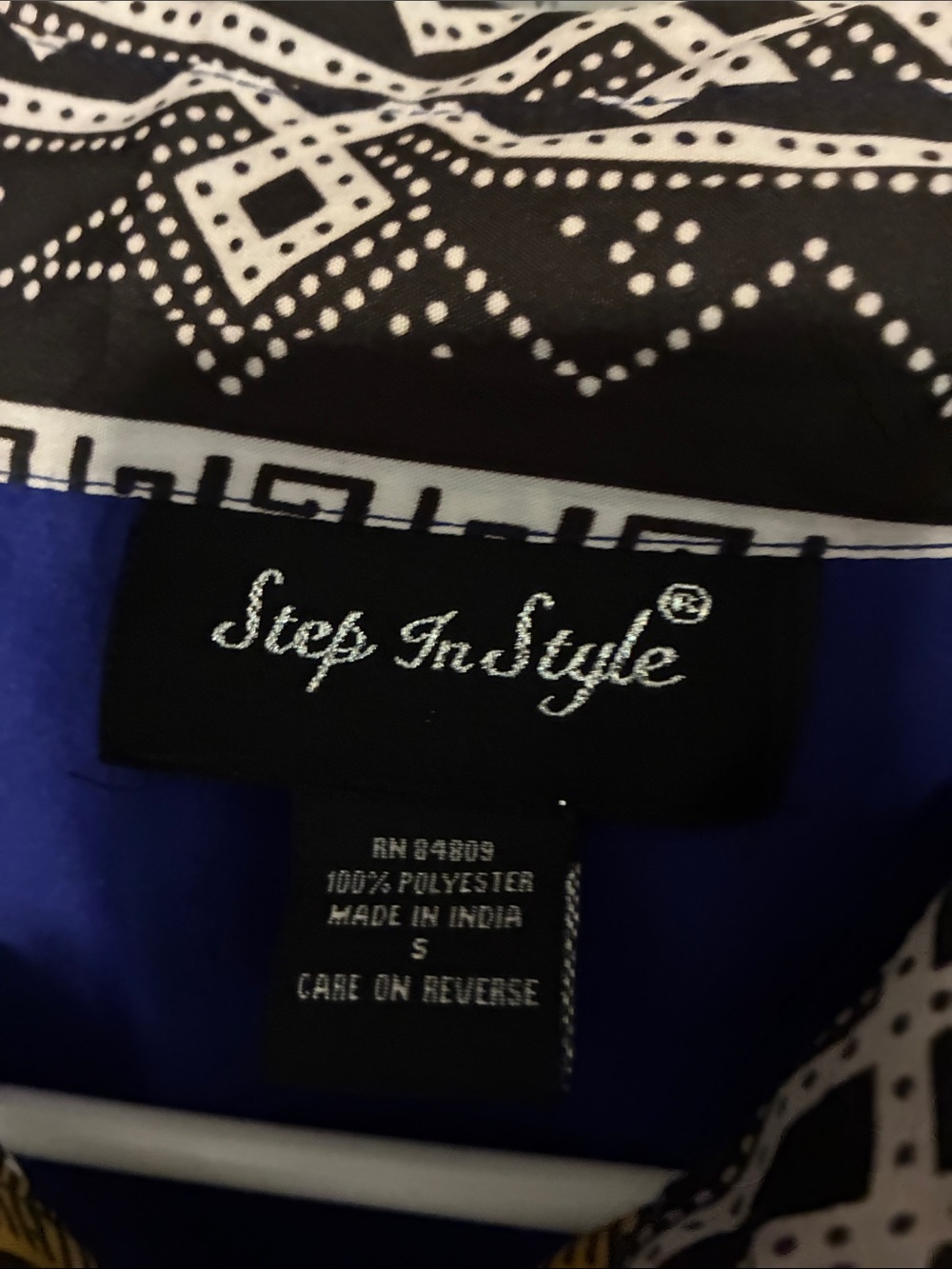 Step In Style Women's Black & Blue Printed Dress